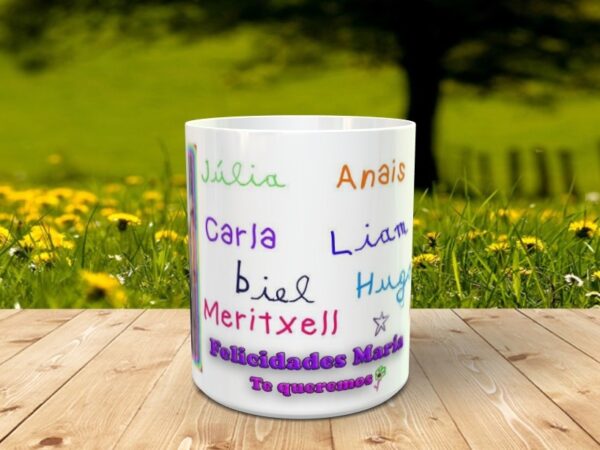 Taza personalizada con foto y nombres - Imagen 2