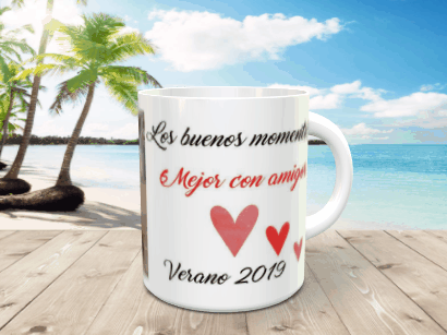 Taza amigos de verano 2019 en movimiento