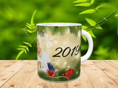 Taza navideña 2019 con foto familiar