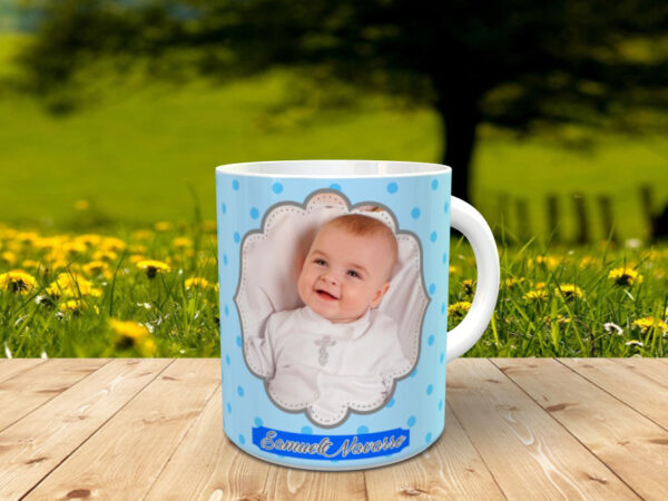 Taza personalizada con foto para bautizo - Imagen 3