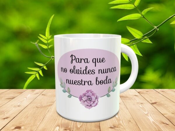 Taza boda con iniciales y fecha - Imagen 3