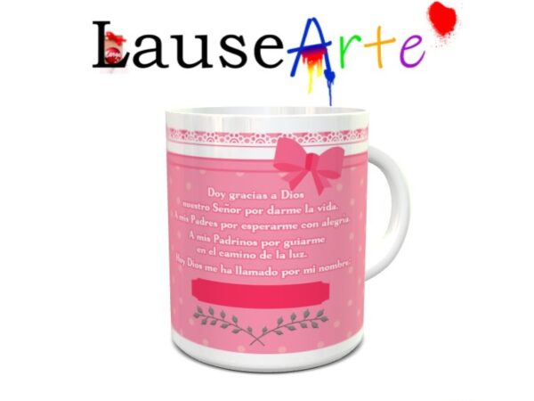 Taza personalizada para bautizo niña 12 - Imagen 3