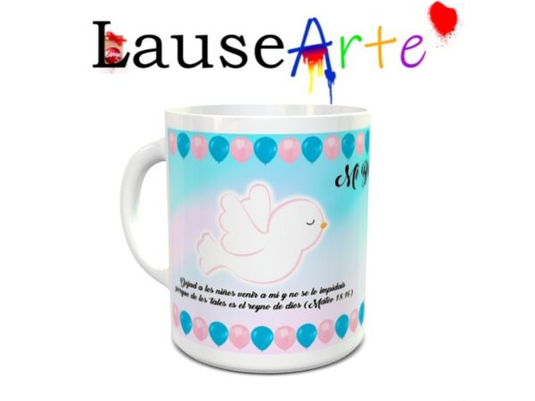Taza personalizada para bautizo niño 14 - Imagen 2
