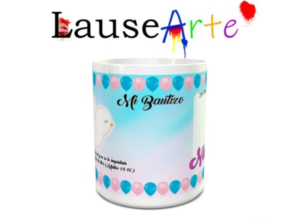 Taza personalizada para bautizo niño 14 - Imagen 3