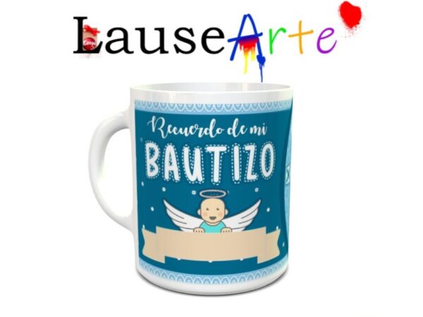 Taza personalizada para bautizo niño 25 - Imagen 3